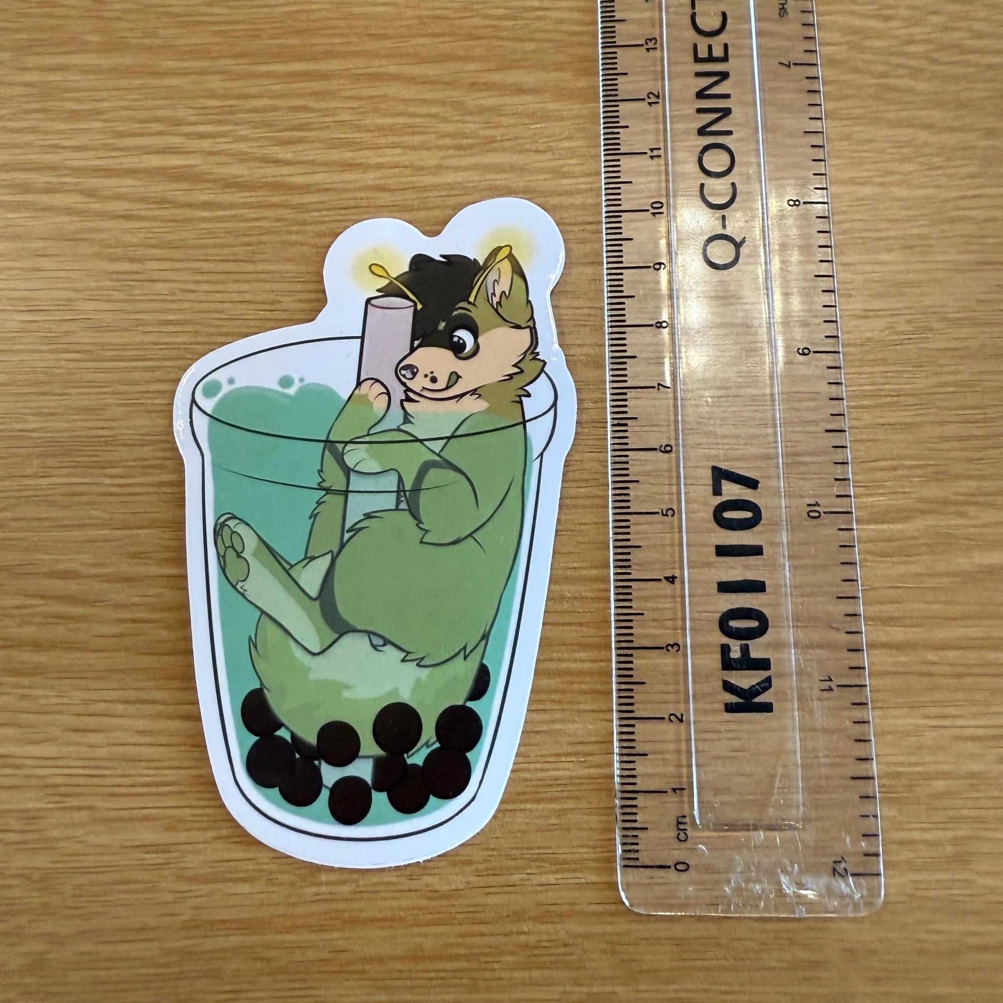 Matcha Space Pup, Adorable Boba Drink Decal, Furry Art Vinyl, Kawaii Art, Laptop Water Bottle Gift