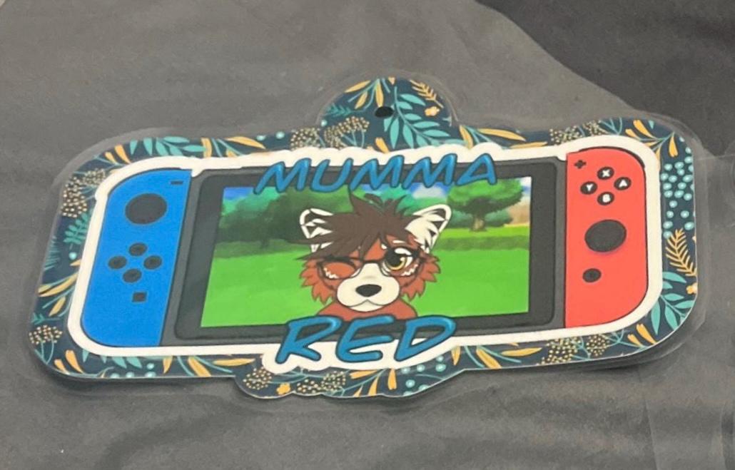 Custom Fursona Handheld Console YCH Con Badge