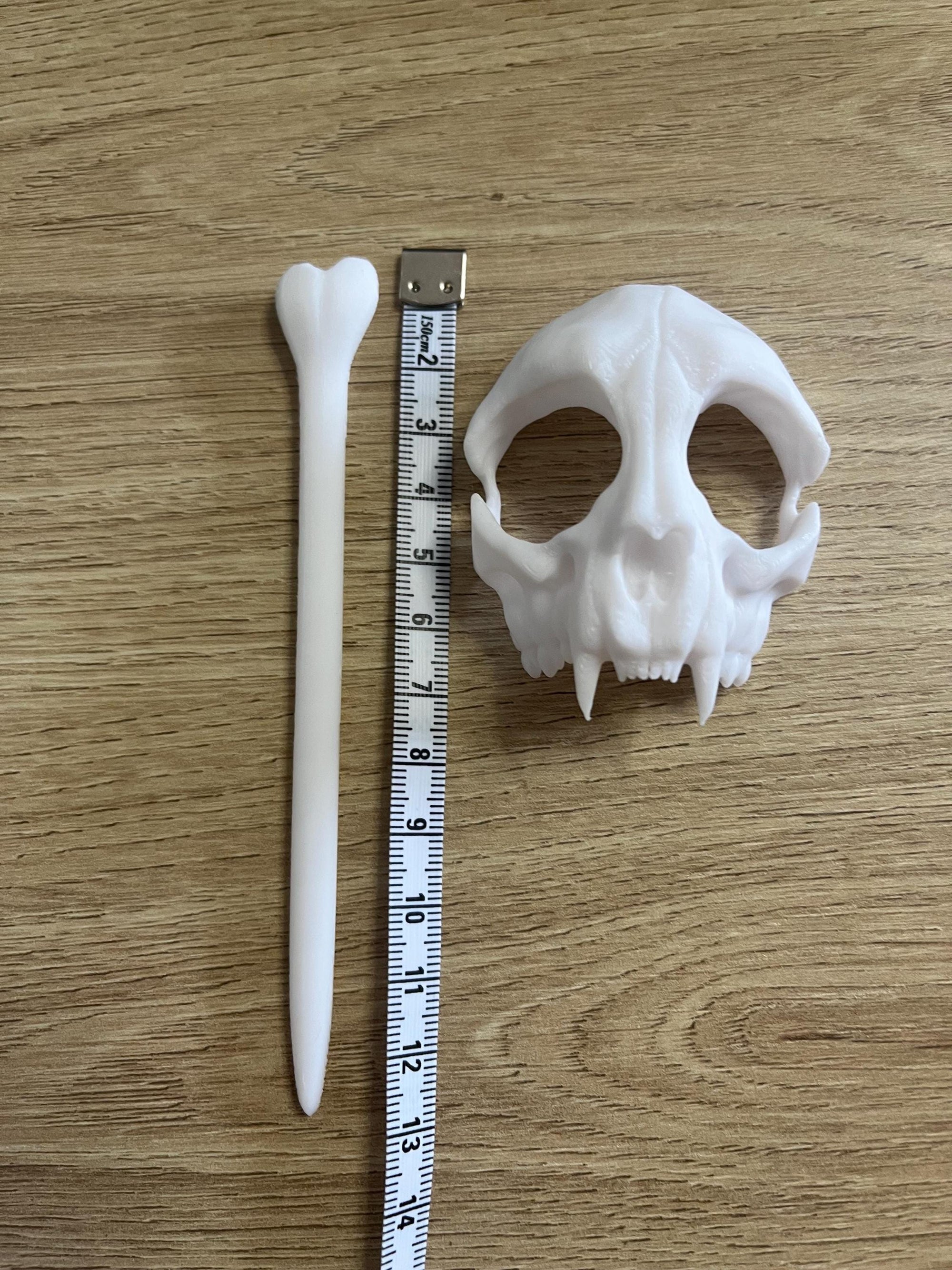 Unique 3d printed feline cat skull shawl pin, vulture culture, gothic, fantasy, macabre, witchy, alternative fashion accessory