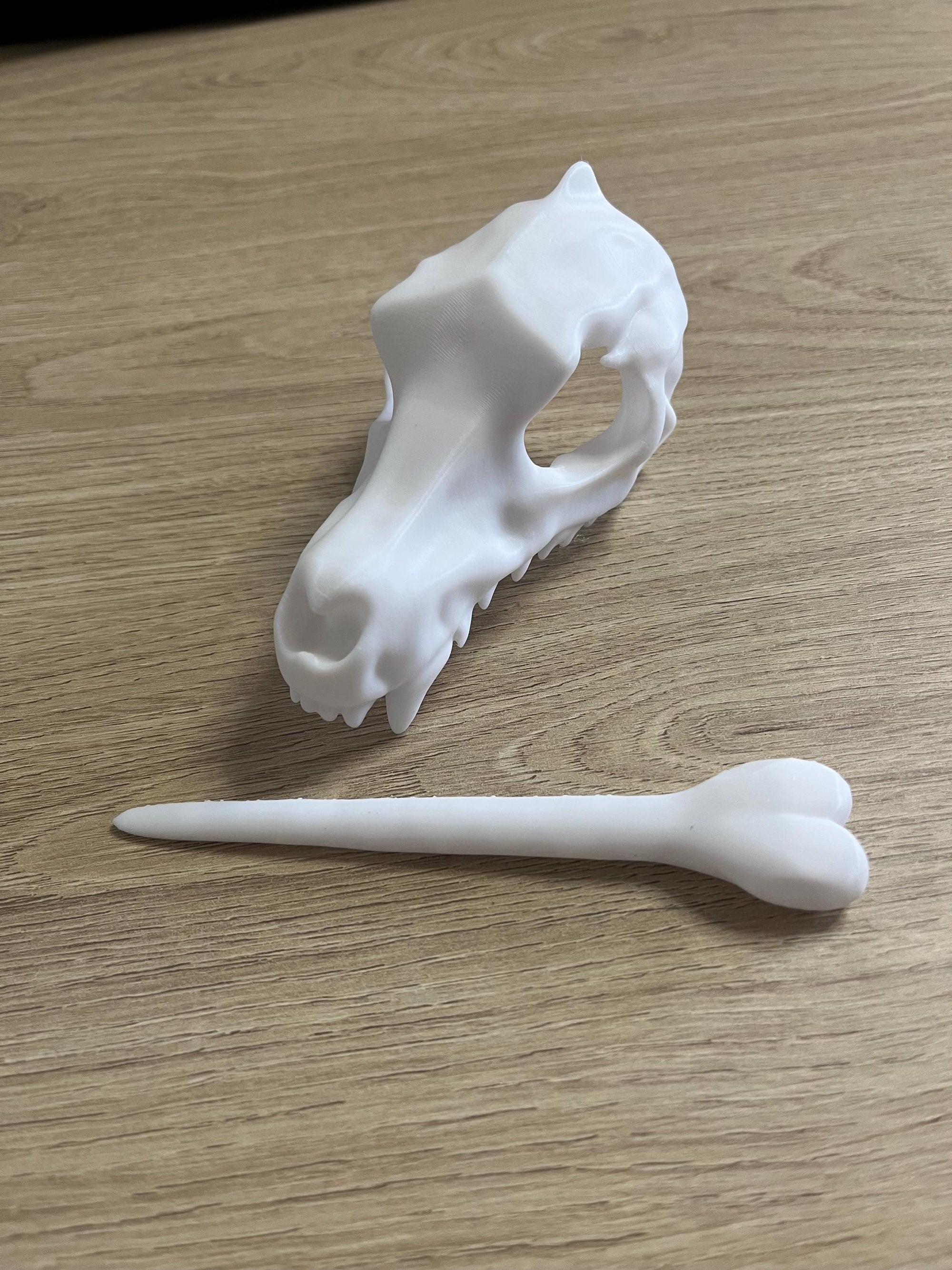 Unique 3d printed Canine Dog Wolf skull shawl pin, vulture culture, gothic, fantasy, macabre, witchy, alternative fashion accessory