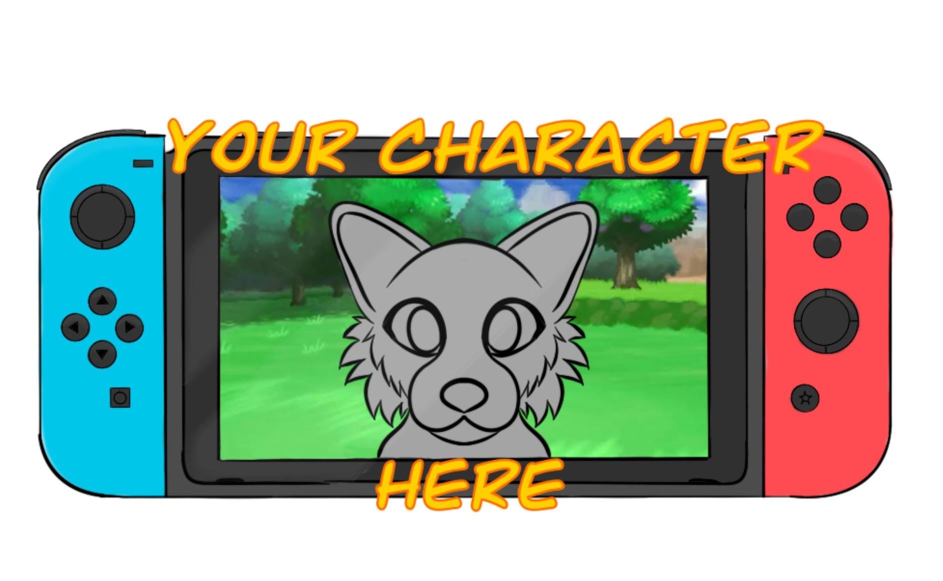 Custom Fursona Handheld Console YCH Con Badge