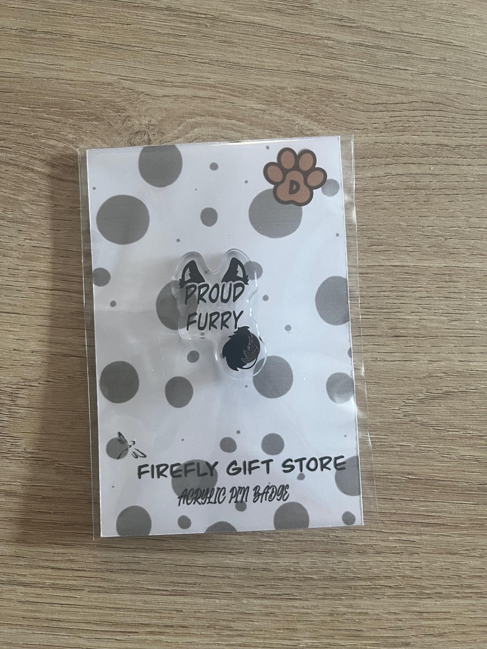 Furry Pride Acrylic Pin Badges, Pick your design, fursona, submissive, fox, wolf, rucksack, jacket, animal love, small gift