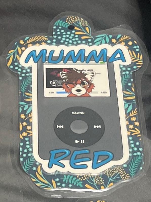 Custom Fursona Music Player YCH Con Badge