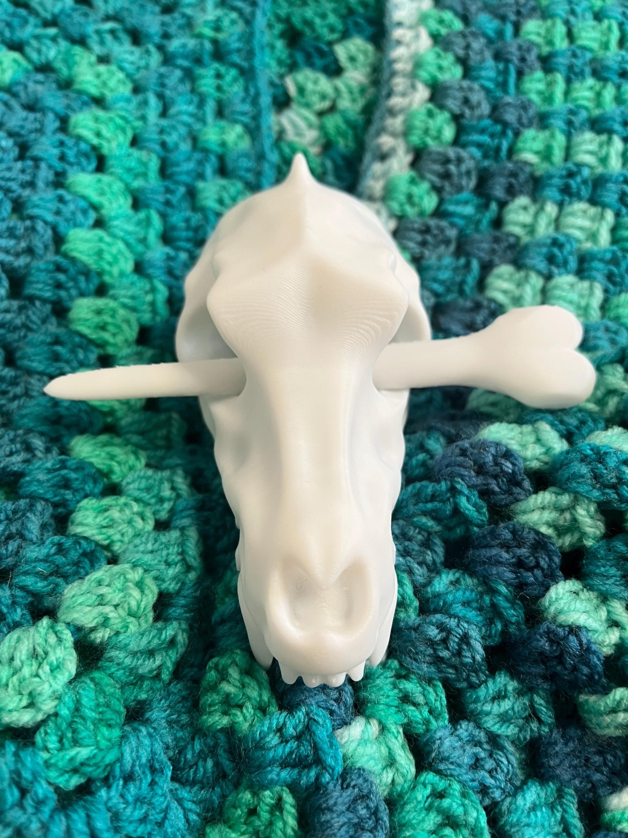 Unique 3d printed Canine Dog Wolf skull shawl pin, vulture culture, gothic, fantasy, macabre, witchy, alternative fashion accessory