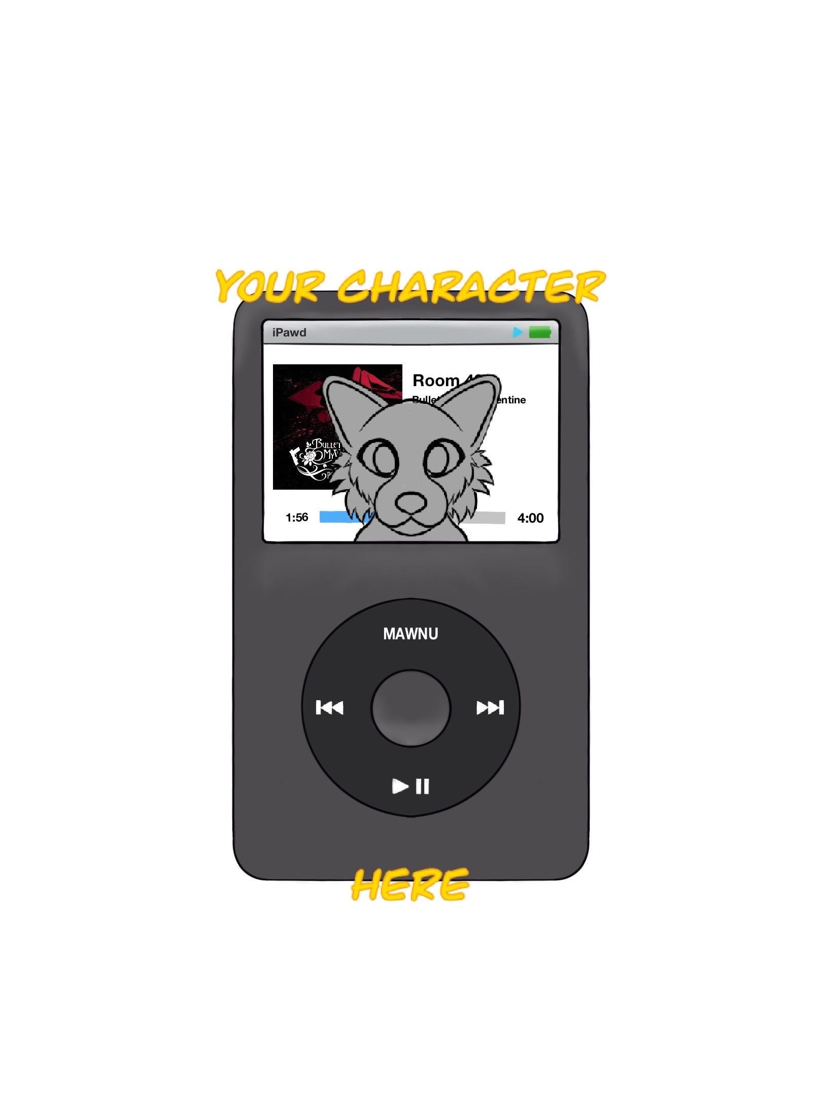 Custom Fursona Music Player YCH Con Badge